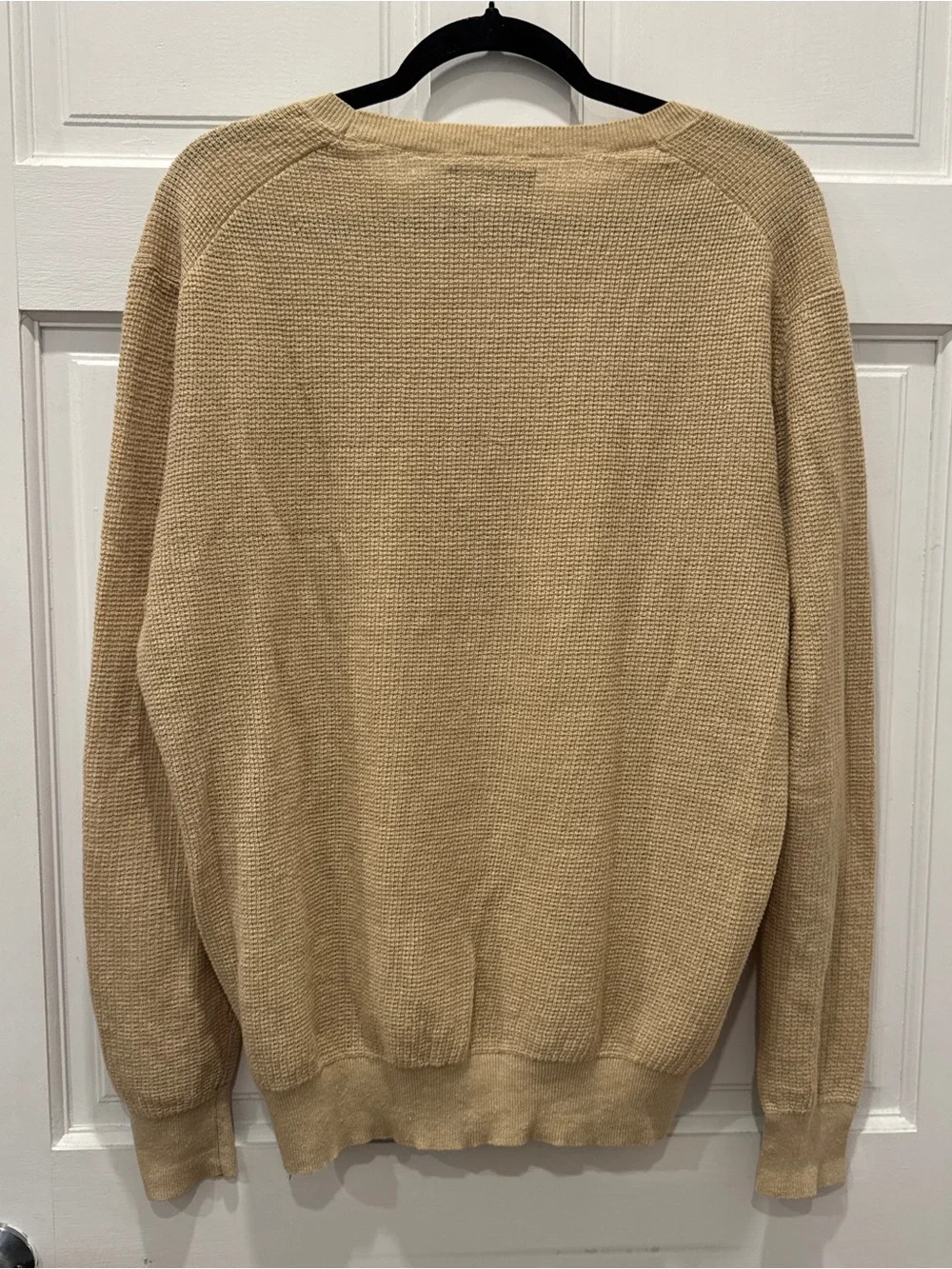 Polo Ralph Lauren Textured Linen Crewneck Sweater L Beige Tan Old Money Coastal